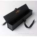 Black matte paper box with ribbon